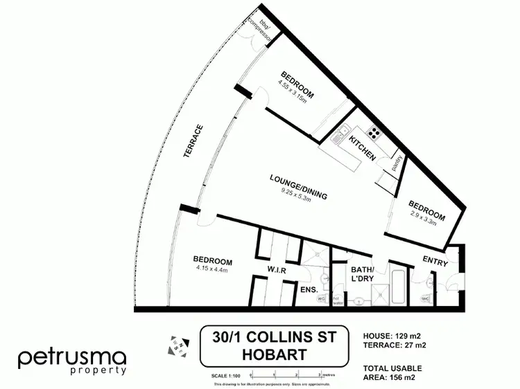 Floorplan of Homely apartment listing, 30/1 Collins Street, Hobart TAS 7000