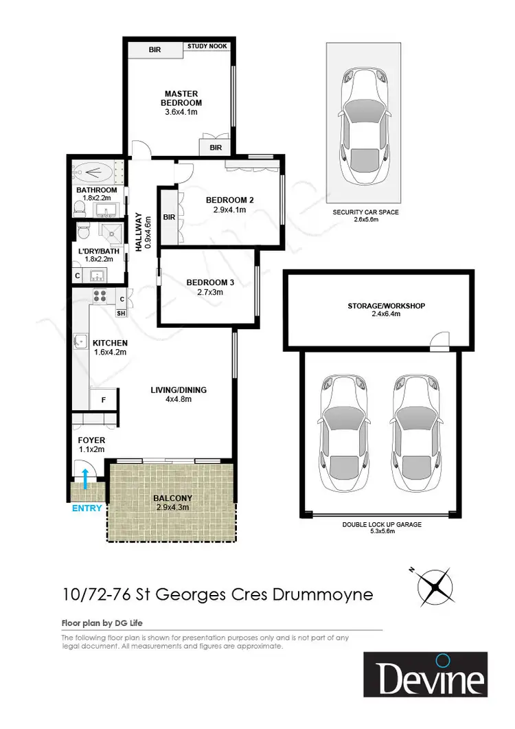 Floorplan of Homely apartment listing, 10/72 St Georges Crescent, Drummoyne NSW 2047