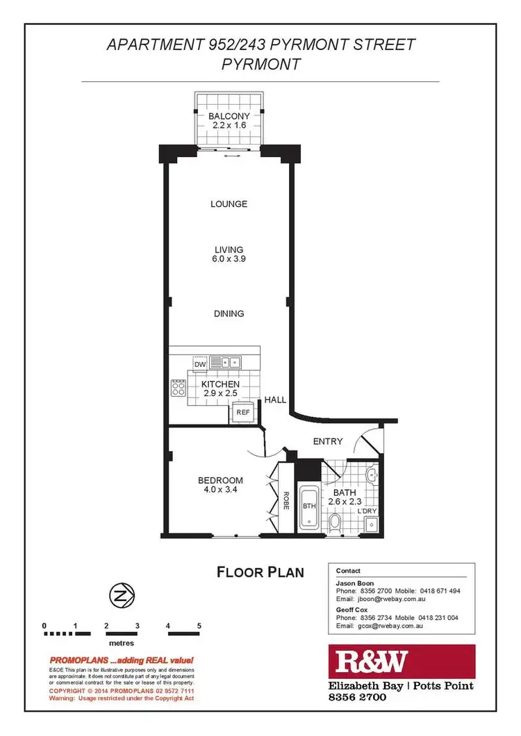 Floorplan of Homely apartment listing, 952/243 Pyrmont Street, Pyrmont NSW 2009