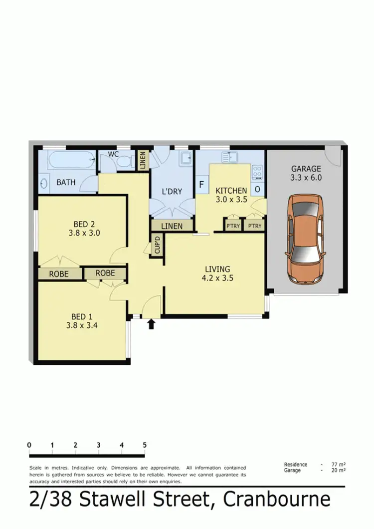 Floorplan of Homely unit listing, 2/38 STAWELL STREET, Cranbourne VIC 3977