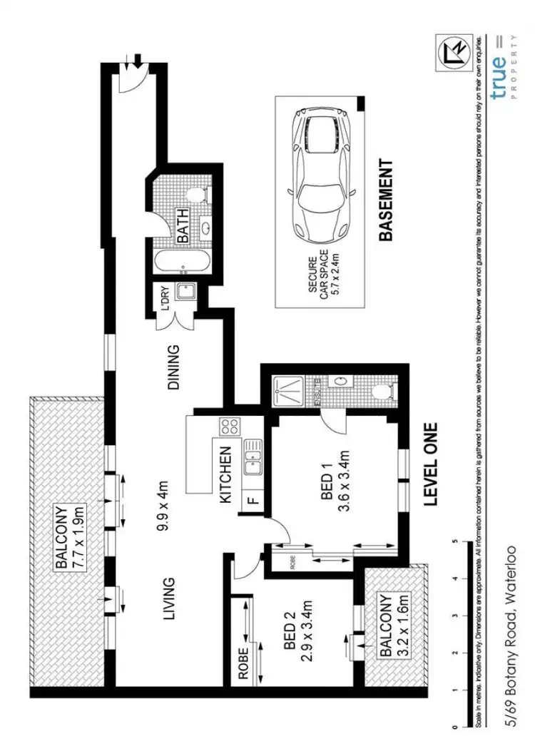 Floorplan of Homely apartment listing, Unit 5/69 Botany Road, Waterloo NSW 2017