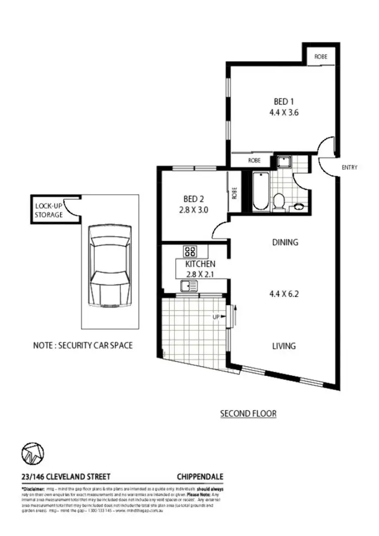 Floorplan of Homely apartment listing, Unit 23/146 CLEVELAND Street, Chippendale NSW 2008