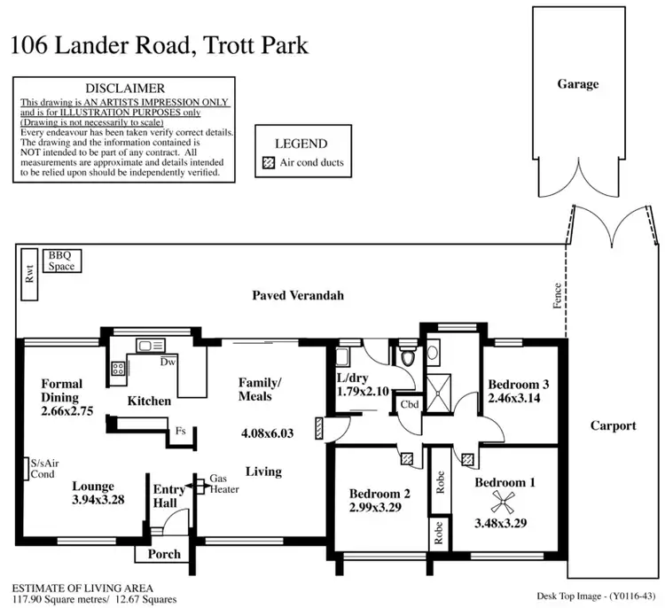 Floorplan of Homely house listing, 106 Lander Road, Trott Park SA 5158