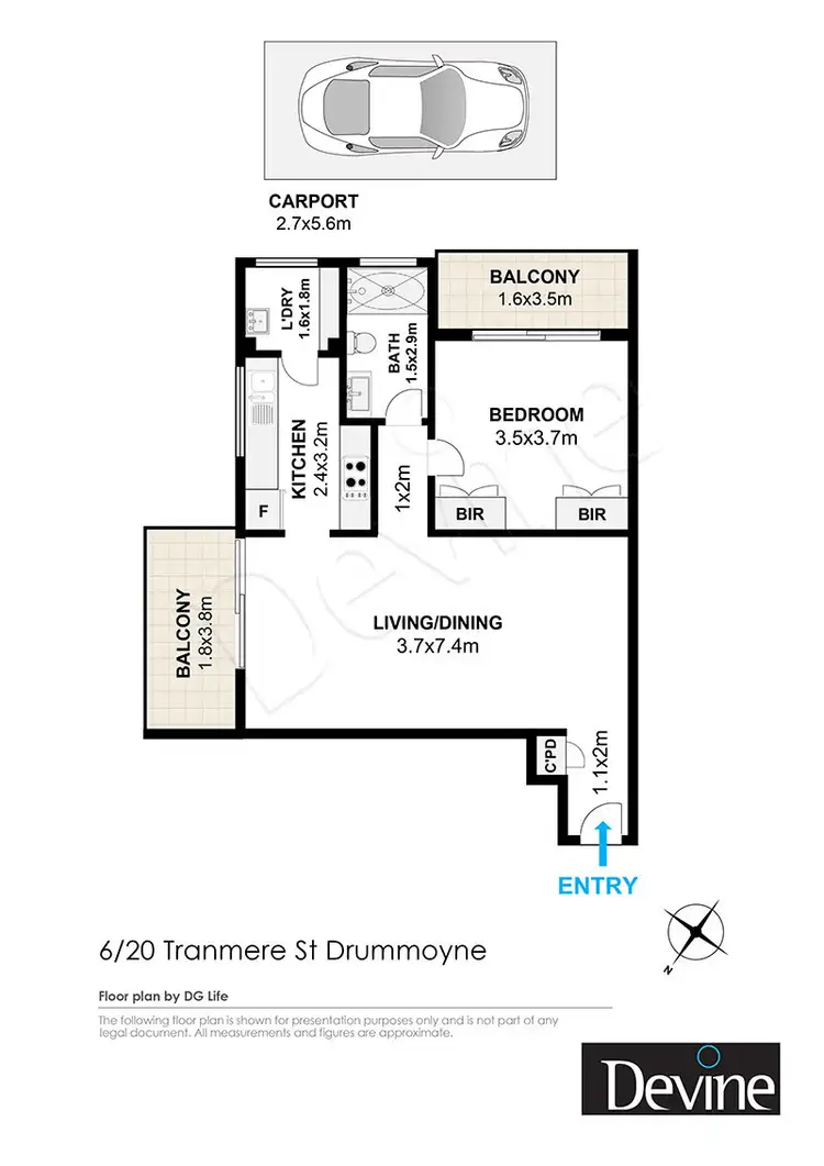 Floorplan of Homely apartment listing, 6/20-24 Tranmere Street, Drummoyne NSW 2047
