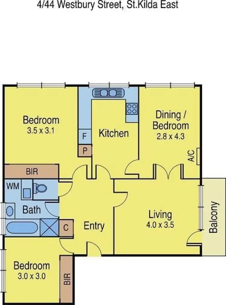Floorplan of Homely apartment listing, 4/44 Westbury Street, St Kilda East VIC 3183