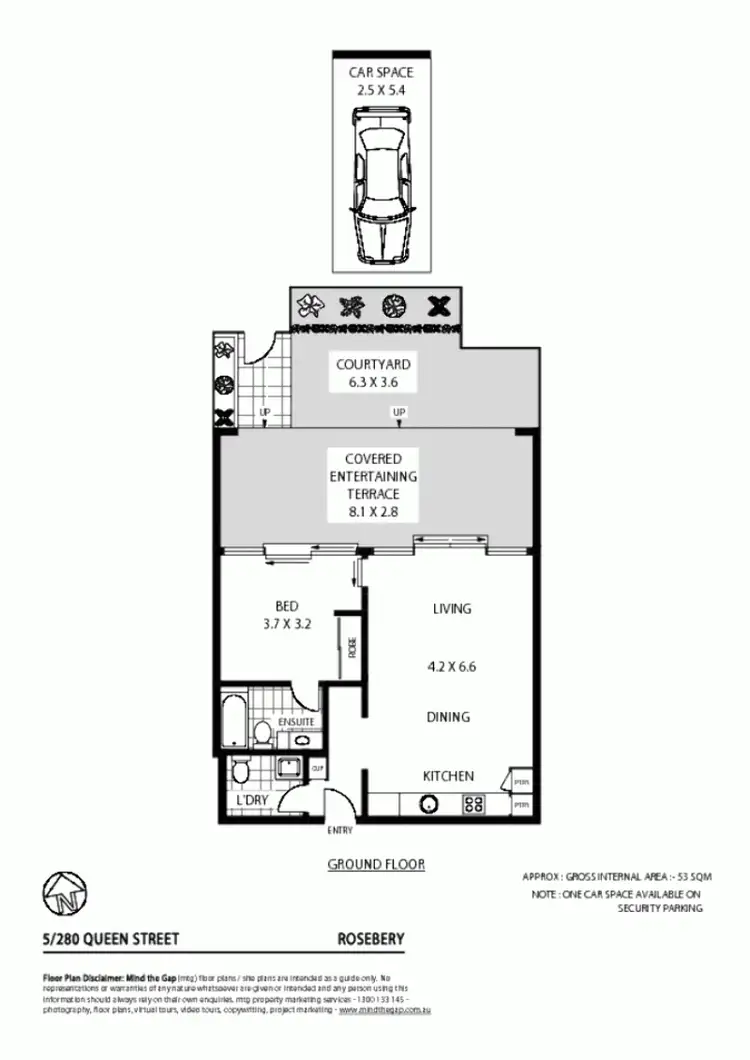 Floorplan of Homely apartment listing, 280/5 Queen St, Rosebery NSW 2018
