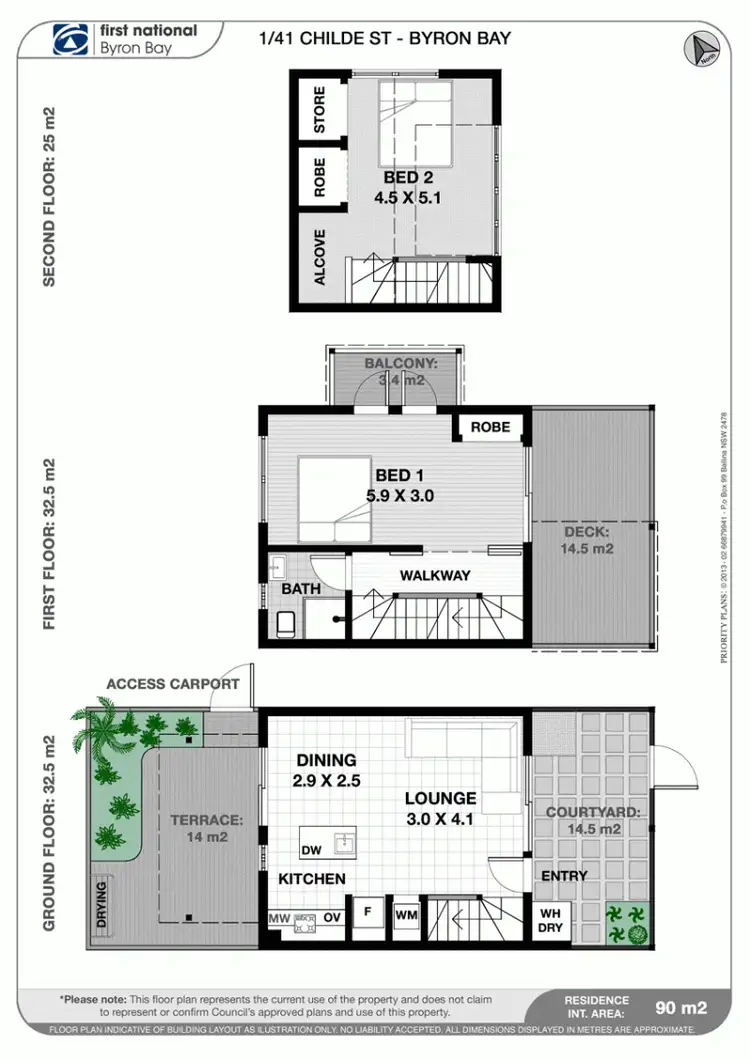 Floorplan of Homely unit listing, 1/41 Childe Street, Byron Bay NSW 2481