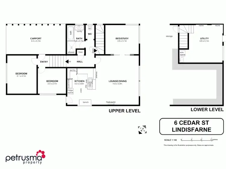 Floorplan of Homely house listing, 6 Cedar Street, Lindisfarne TAS 7015