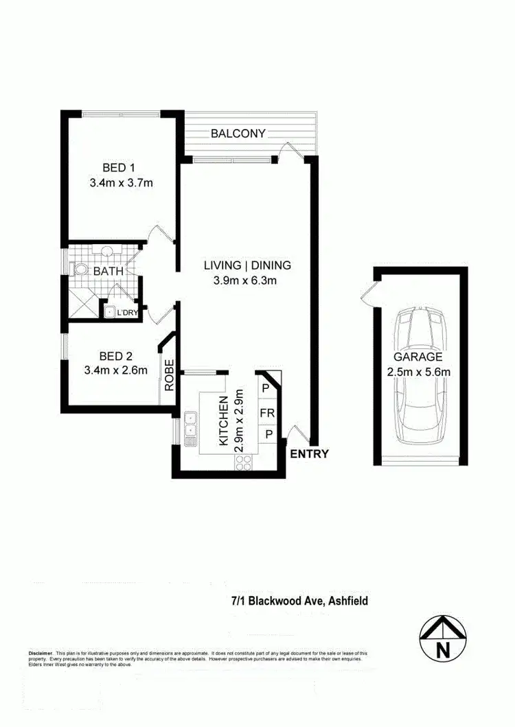 Floorplan of Homely apartment listing, 7/1 Blackwood Avenue, Ashfield NSW 2131