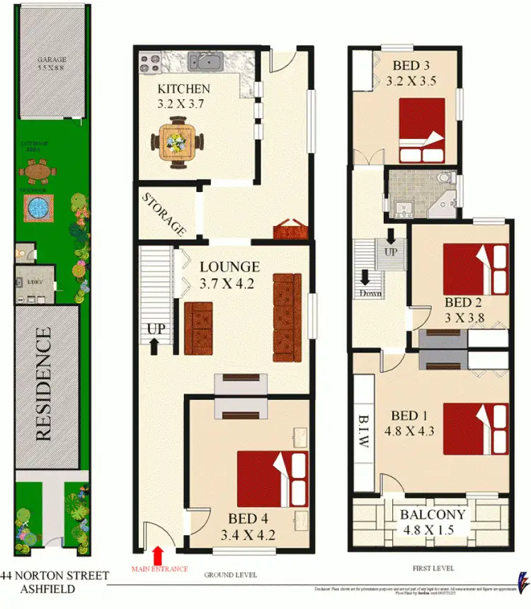 Floorplan of Homely terrace listing, 44 Norton Street, Ashfield NSW 2131