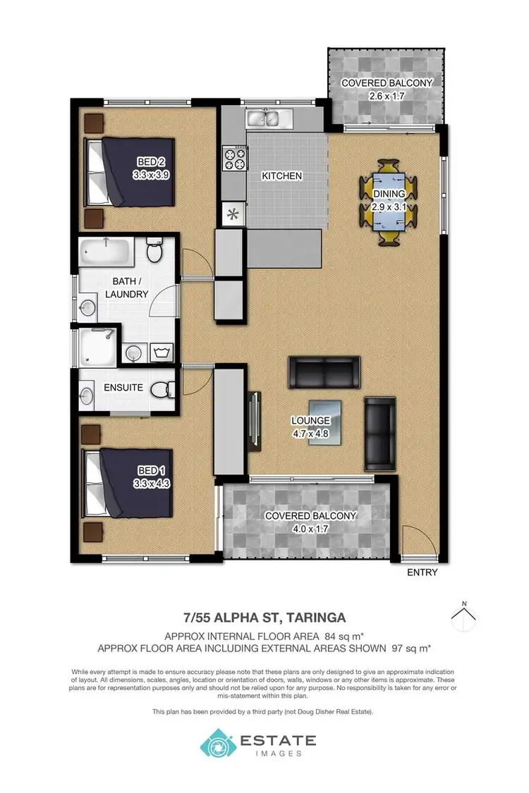 Floorplan of Homely unit listing, 7/55-59 Alpha Street, Taringa QLD 4068