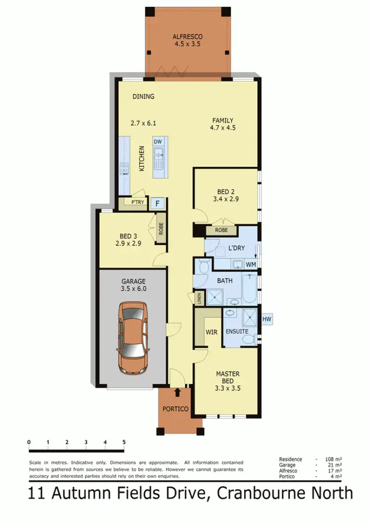 Floorplan of Homely house listing, 11 AUTUMN FIELDS DRIVE, Cranbourne North VIC 3977