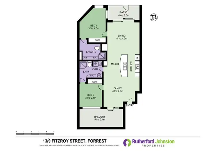 Floorplan of Homely apartment listing, 13/9 FITZROY STREET, Forrest ACT 2603