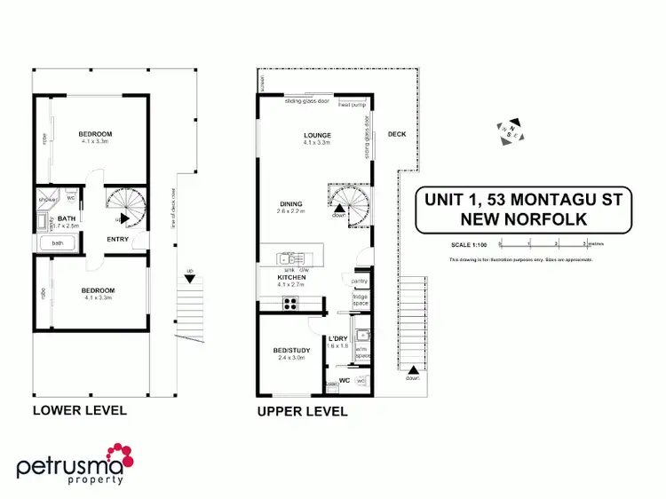 Floorplan of Homely townhouse listing, 1/53 Montagu Street, New Norfolk TAS 7140