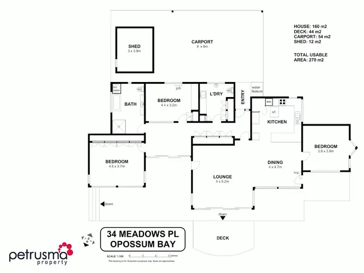 Floorplan of Homely house listing, 34 Meadows Place, Opossum Bay TAS 7023