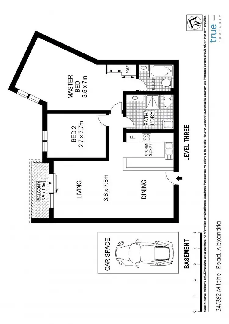 Floorplan of Homely apartment listing, Unit 34/362 Mitchell Road, Alexandria NSW 2015
