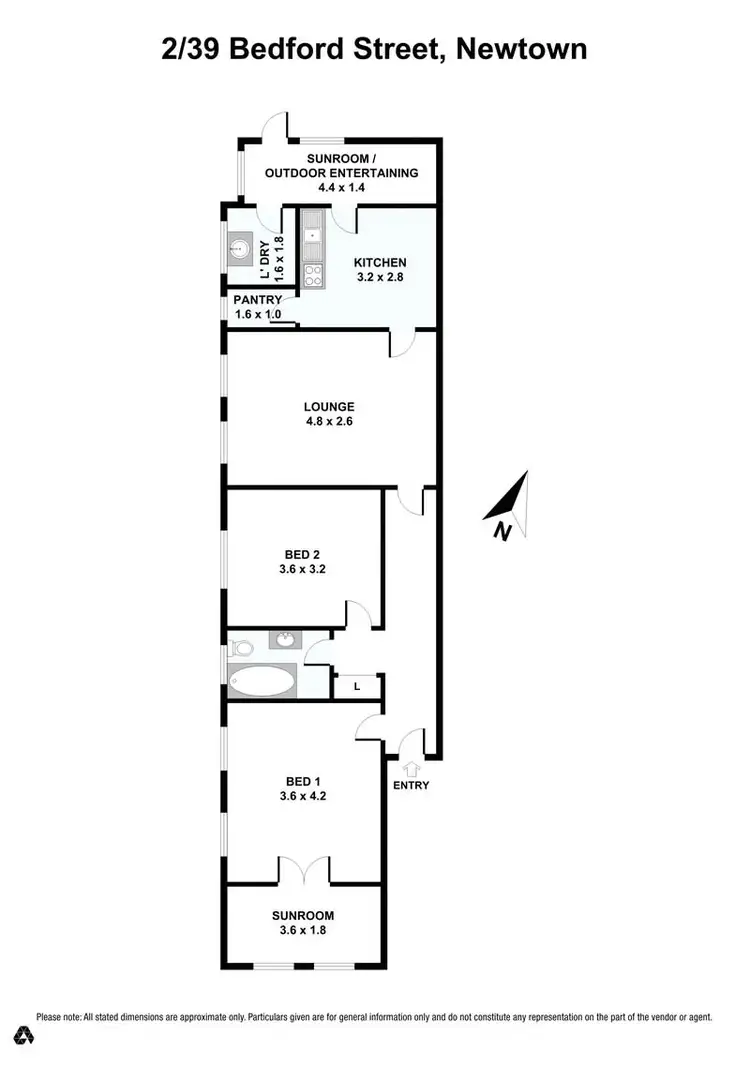 Floorplan of Homely unit listing, 2/39 Bedford Street, Newtown NSW 2042