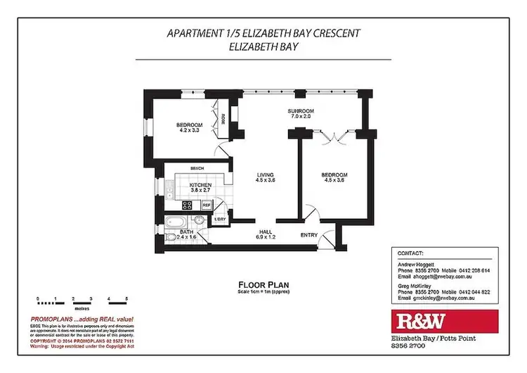Floorplan of Homely apartment listing, 1/5 Elizabeth Bay Crescent, Elizabeth Bay NSW 2011