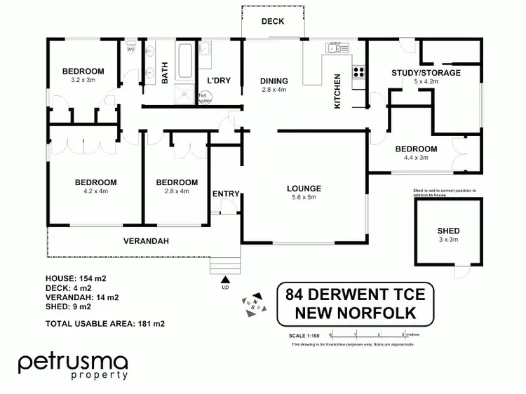 Floorplan of Homely house listing, 84 Derwent Terrace, New Norfolk TAS 7140