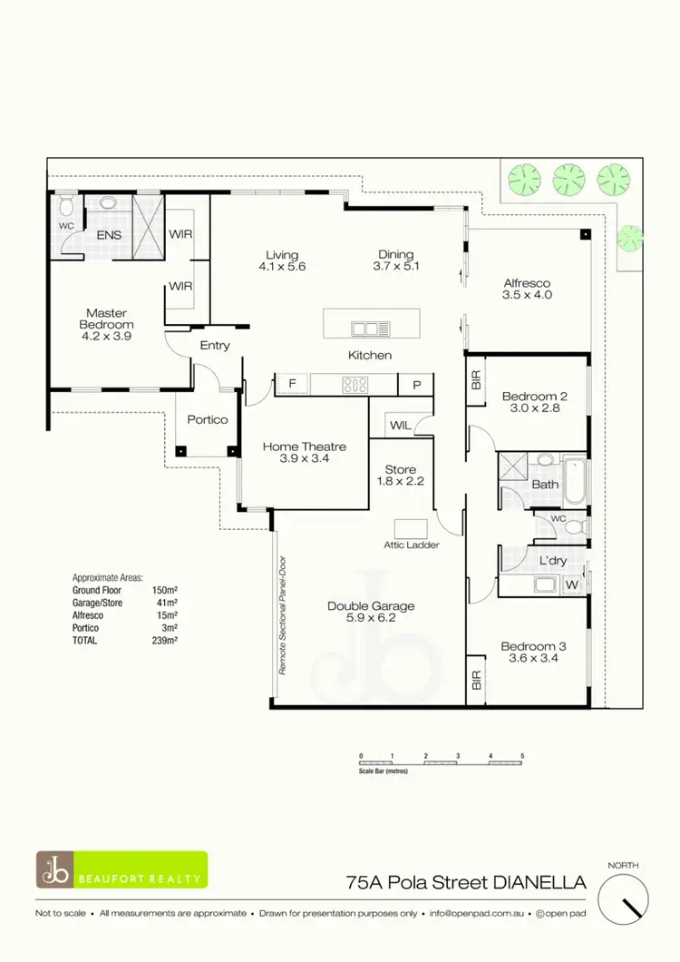 Floorplan of Homely house listing, 75A (REAR) Pola Street, Dianella WA 6059