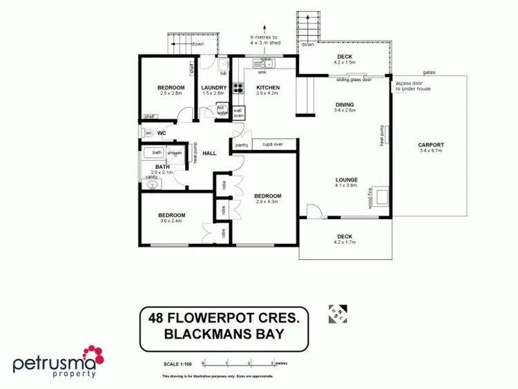 Floorplan of Homely house listing, 48 Flowerpot Crescent, Blackmans Bay TAS 7052