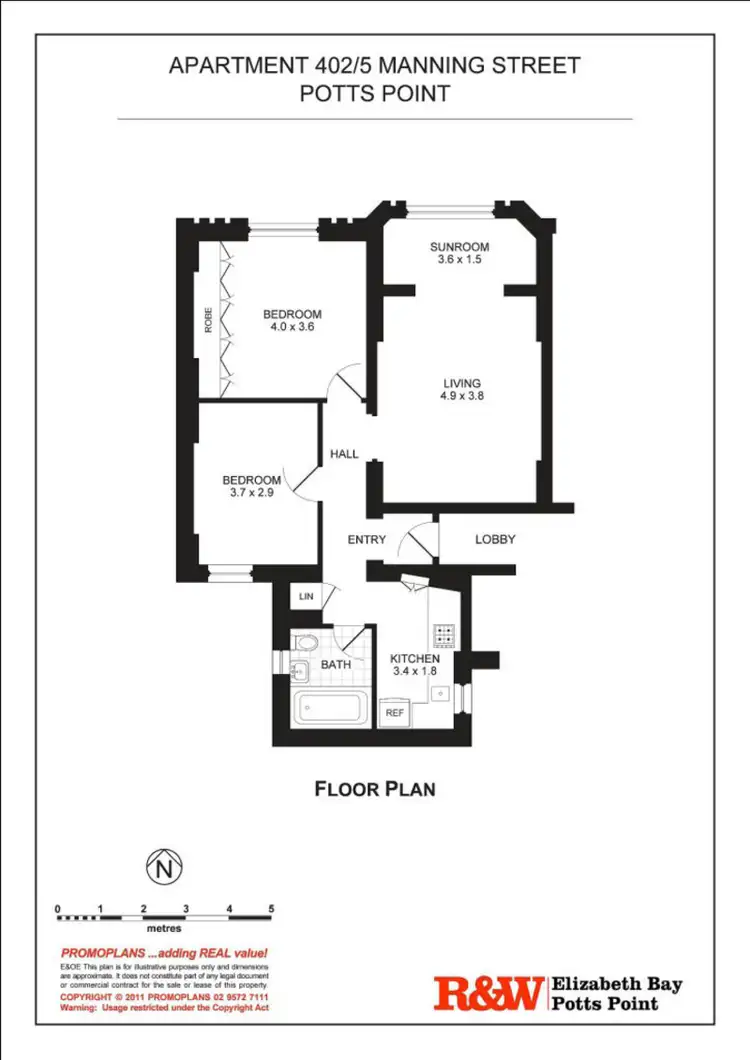 Floorplan of Homely apartment listing, 402/5 Manning Street, Potts Point NSW 2011