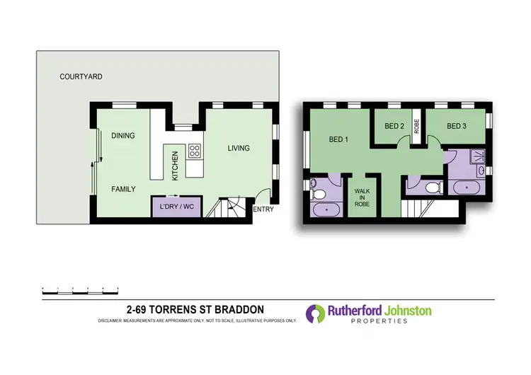 Floorplan of Homely townhouse listing, 2/69 Torrens, Braddon ACT 2612