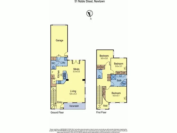 Floorplan of Homely townhouse listing, 51 Noble Street, Newtown VIC 3220