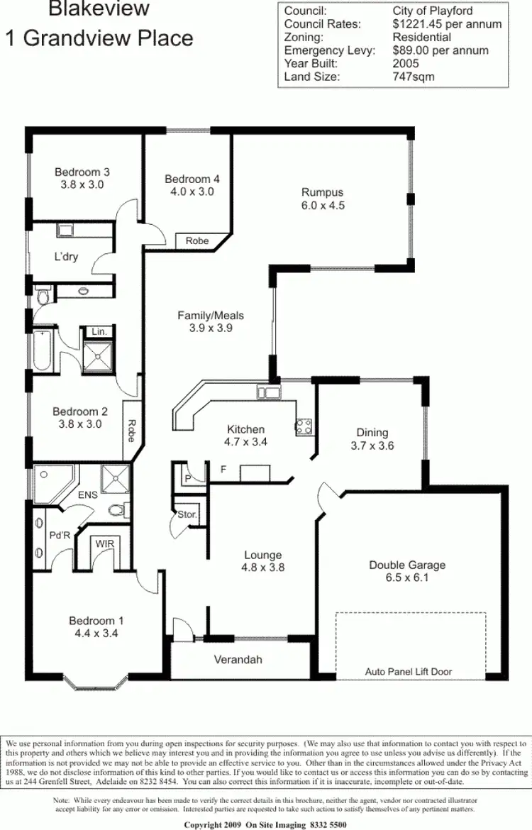 Floorplan of Homely house listing, 1 Grandview Place, Blakeview SA 5114