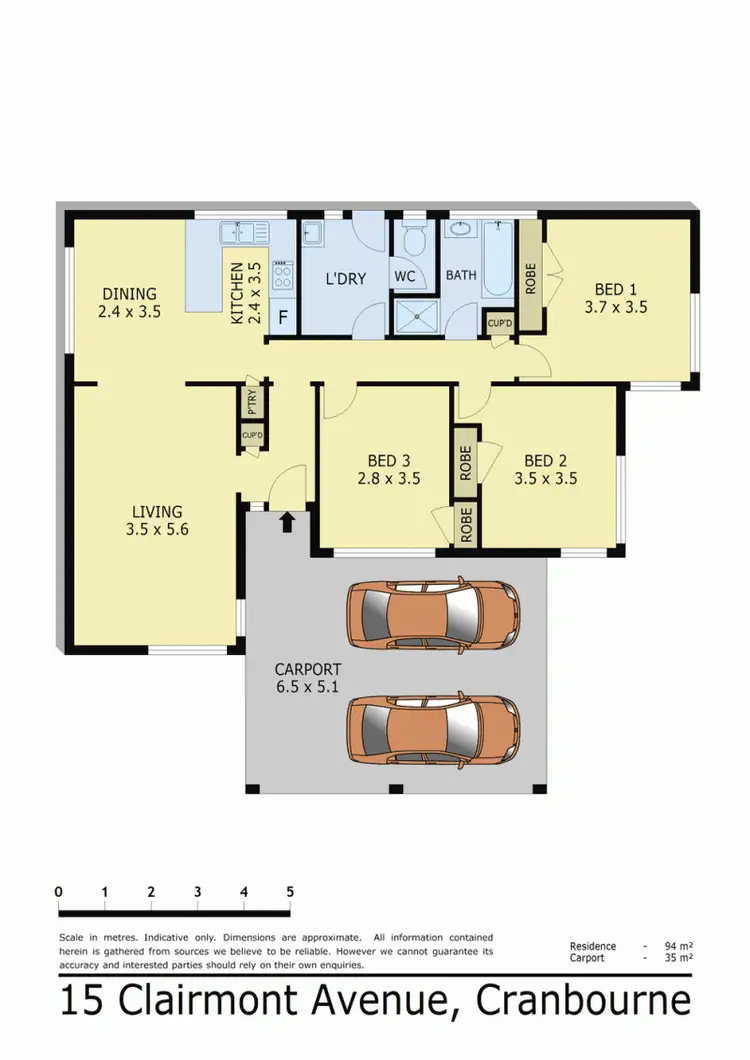 Floorplan of Homely house listing, 15 CLAIRMONT AVENUE, Cranbourne VIC 3977