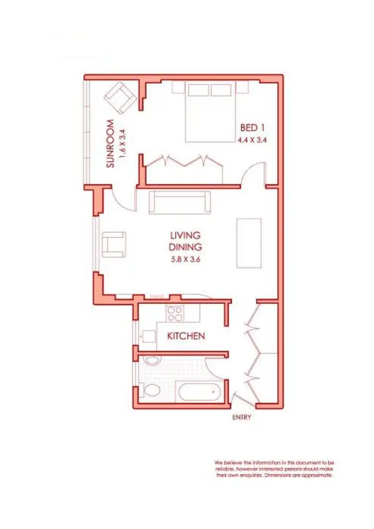 Floorplan of Homely apartment listing, 1/96 Elizabeth Bay Road, Elizabeth Bay NSW 2011