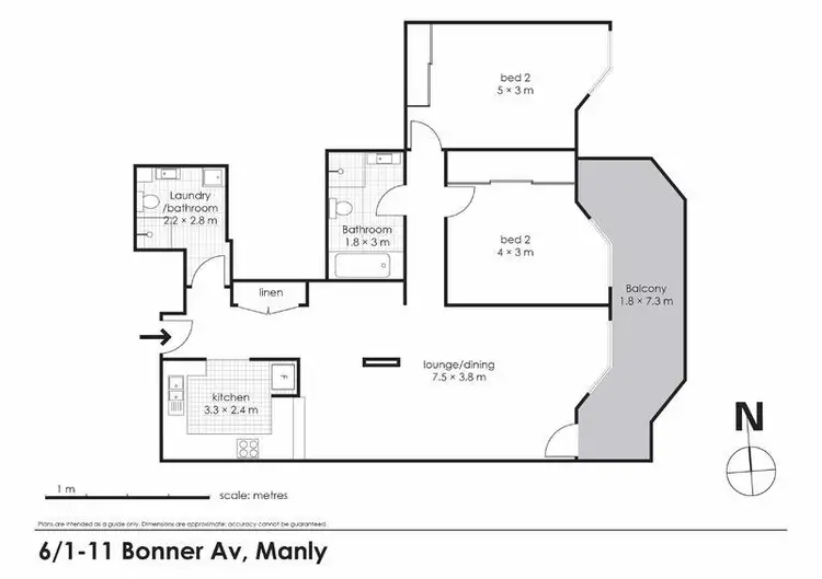 Floorplan of Homely unit listing, 6/1-11 Bonner Avenue, Manly NSW 2095