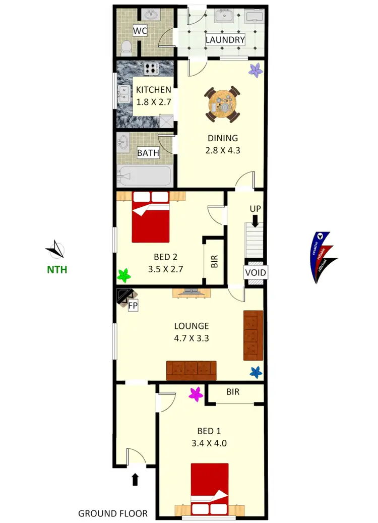 Floorplan of Homely semi-detached listing, 195 Milton Street (Cnr Trevenar St), Ashbury NSW 2193