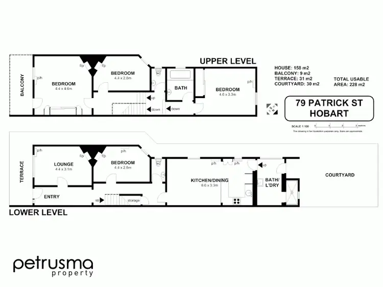 Floorplan of Homely townhouse listing, 79 Patrick Street, Hobart TAS 7000