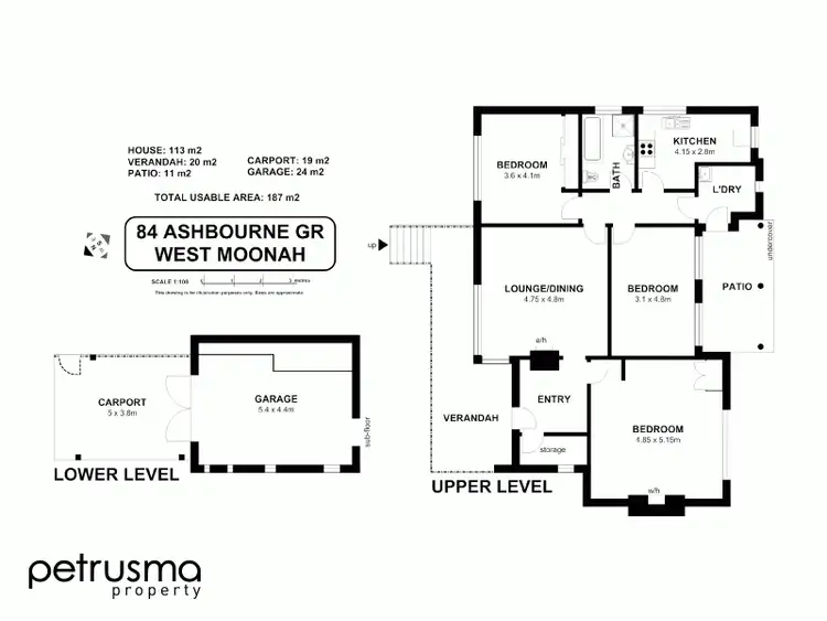 Floorplan of Homely house listing, 84 Ashbourne Grove, West Moonah TAS 7009