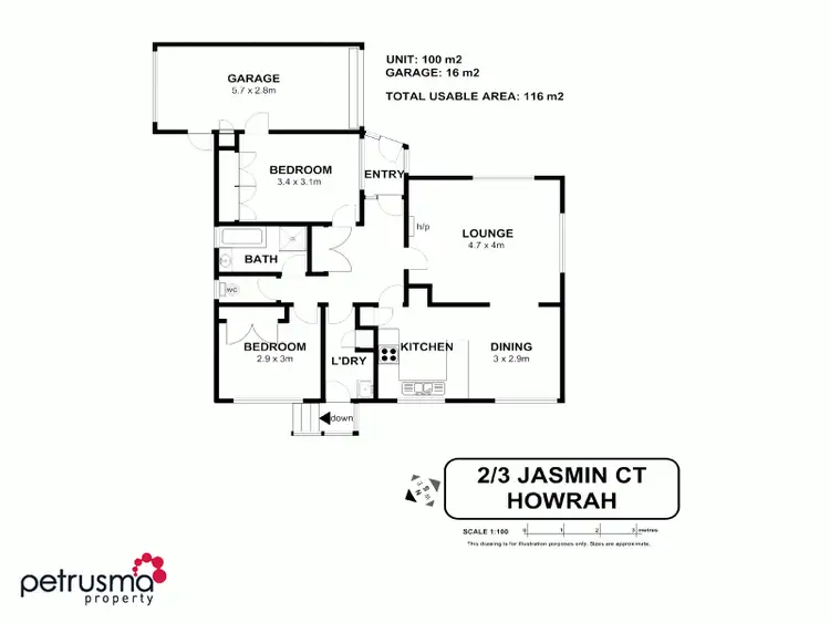 Floorplan of Homely house listing, 2/3 Jasmin Court, Howrah TAS 7018