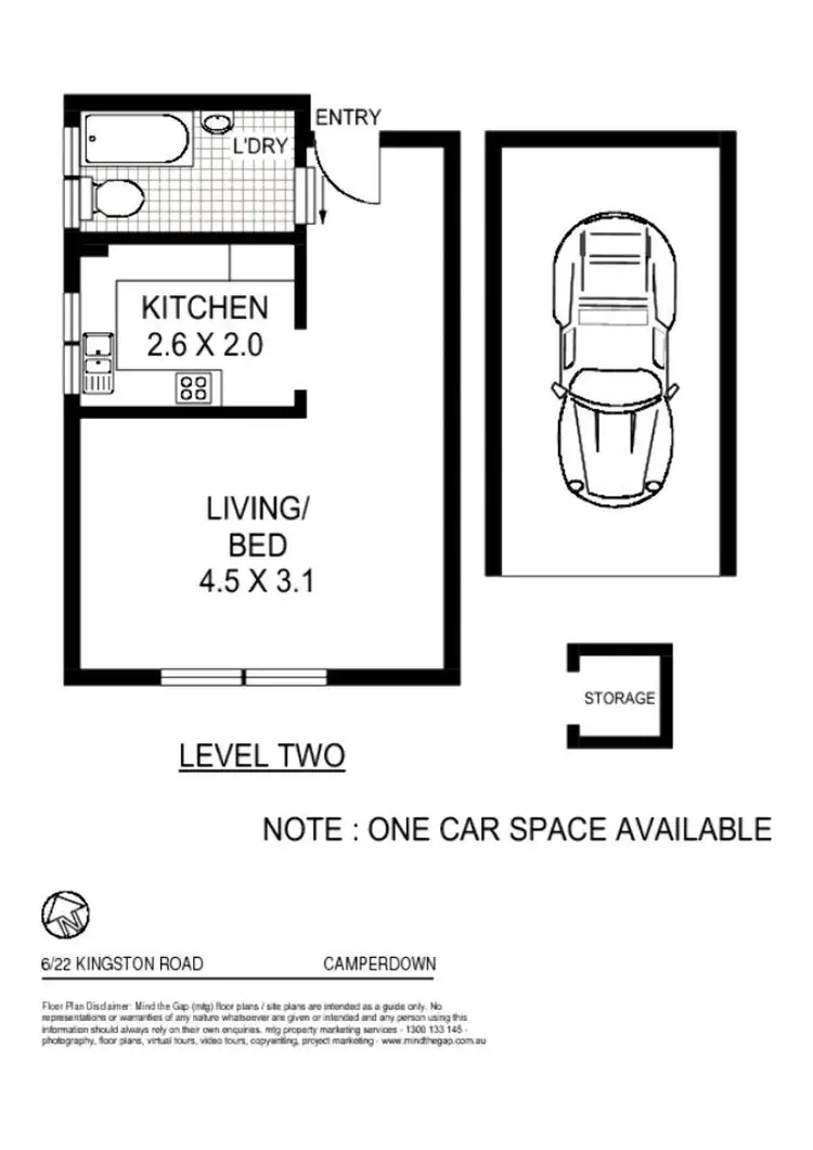 Floorplan of Homely studio listing, Unit 6/22 KINGSTON Road, Camperdown NSW 2050