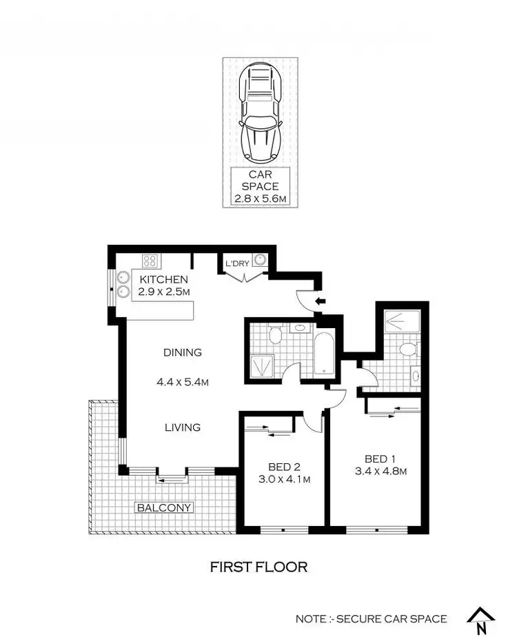 Floorplan of Homely apartment listing, 105/49 Henderson Road, Alexandria NSW 2015