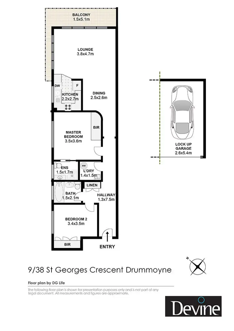 Floorplan of Homely apartment listing, 9/38 St Georges Crescent, Drummoyne NSW 2047