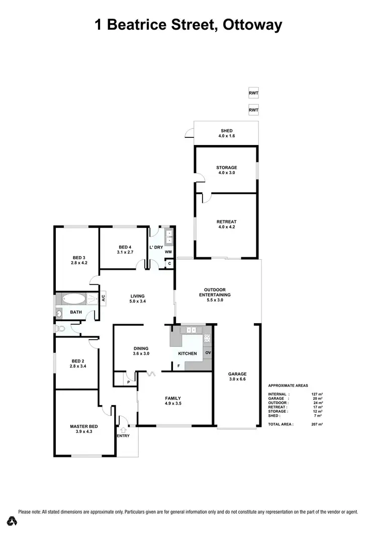 Floorplan of Homely house listing, 1 Beatrice St, Ottoway SA 5013