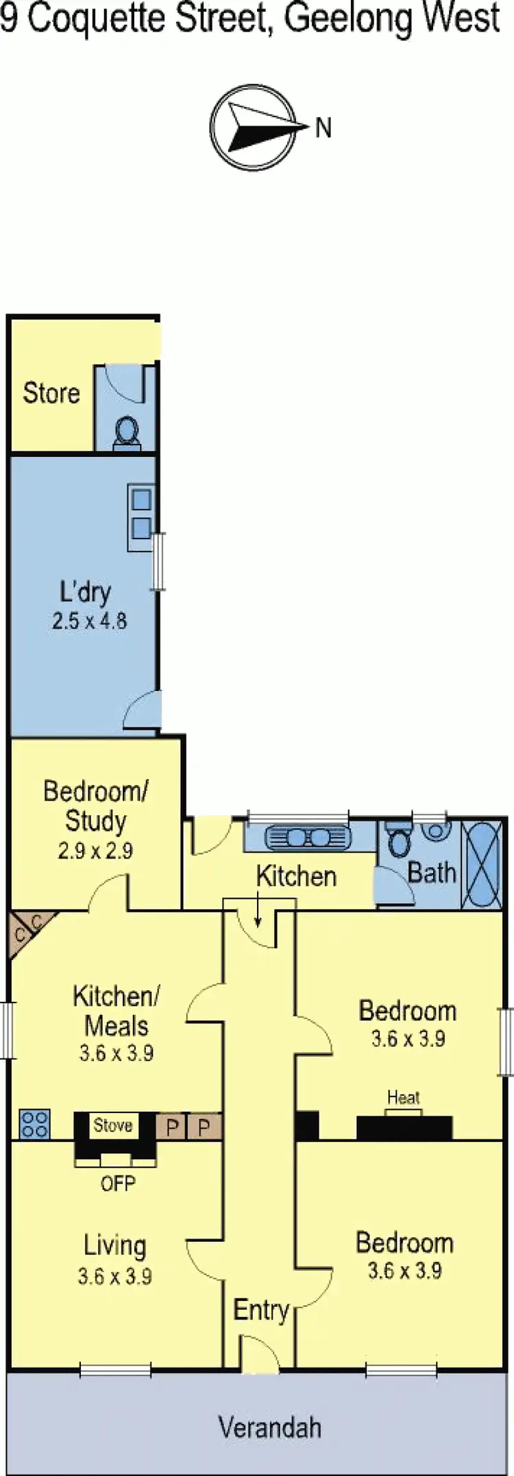 Floorplan of Homely house listing, 9 Coquette Street, Geelong West VIC 3218