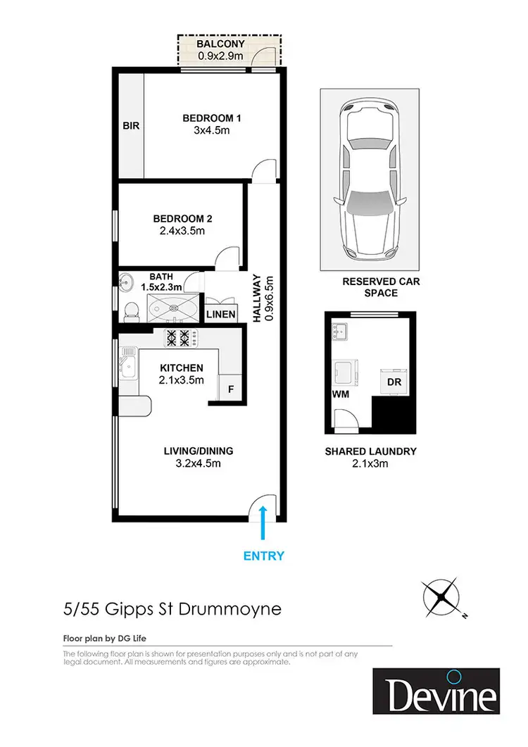 Floorplan of Homely apartment listing, 5/55 Gipps Street, Drummoyne NSW 2047