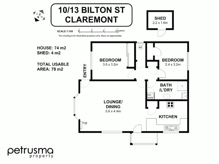 Floorplan of Homely villa listing, 10/13 Bilton Street, Claremont TAS 7011