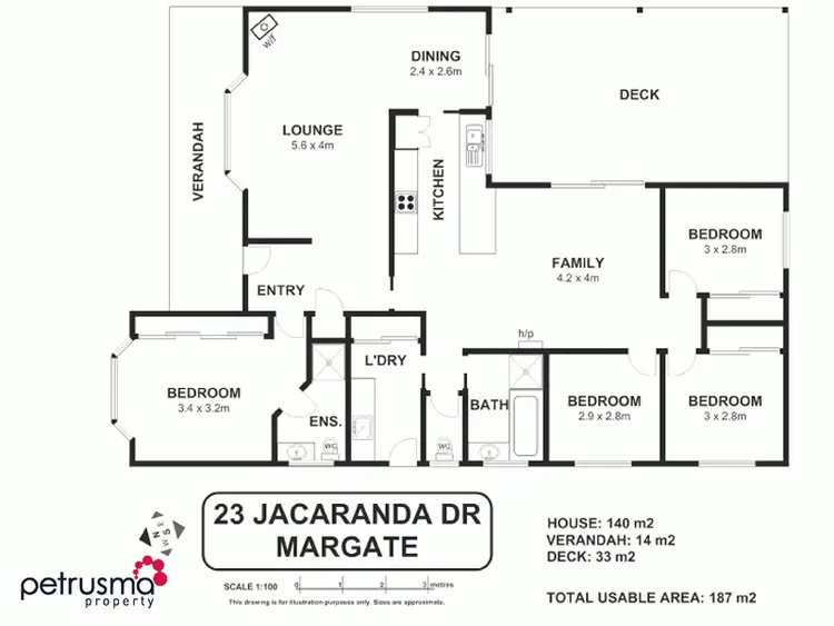 Floorplan of Homely house listing, 23 Jacaranda Drive, Margate TAS 7054