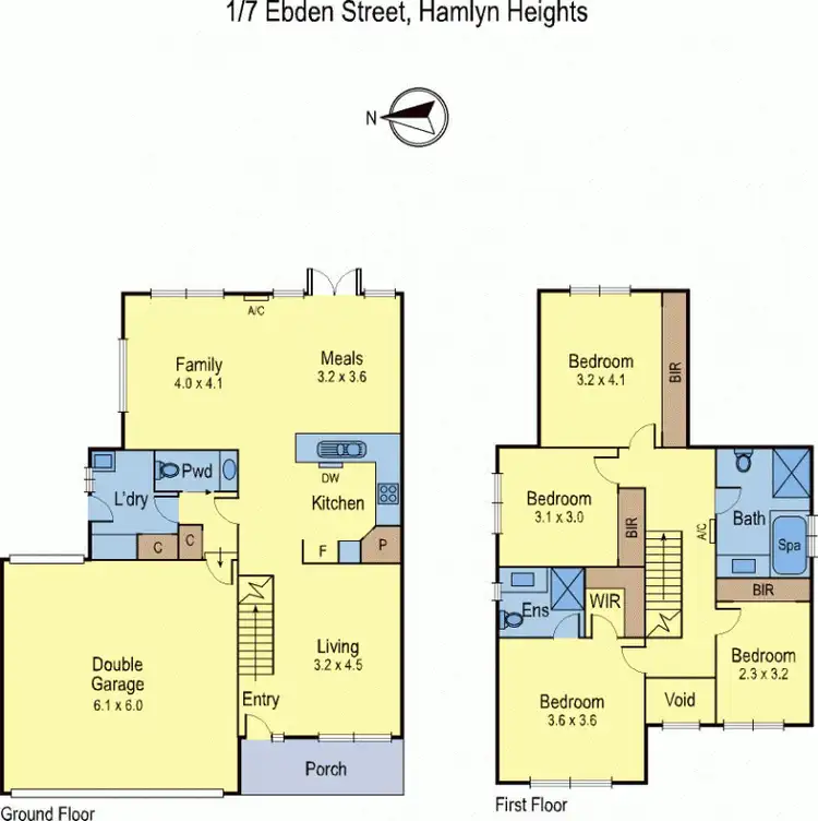 Floorplan of Homely townhouse listing, 1/7 Ebden Street, Hamlyn Heights VIC 3215