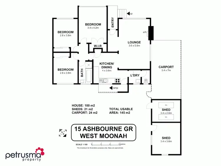 Floorplan of Homely house listing, 15 Ashbourne Grove, West Moonah TAS 7009