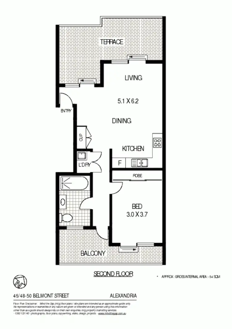 Floorplan of Homely apartment listing, 46/58 Belmont St, Alexandria NSW 2015