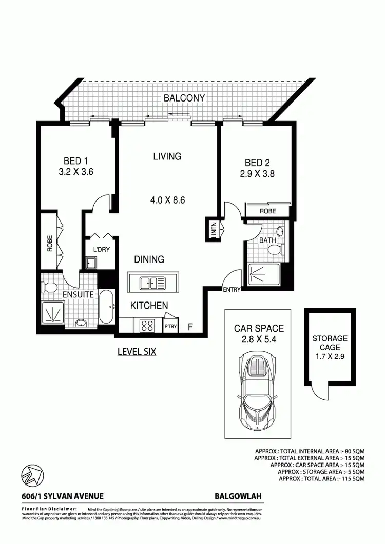 Floorplan of Homely apartment listing, 606/1 Sylvan Avenue, Balgowlah NSW 2093