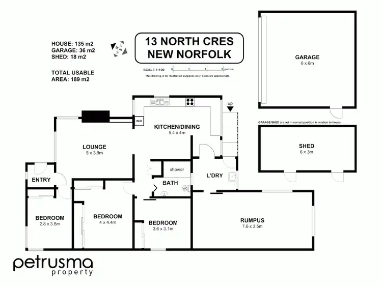Floorplan of Homely house listing, 13 North Crescent, New Norfolk TAS 7140
