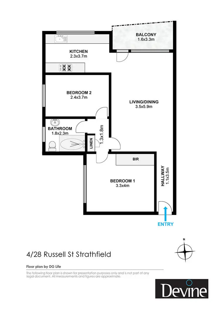Floorplan of Homely apartment listing, 4/28 Russell Street, Strathfield NSW 2135